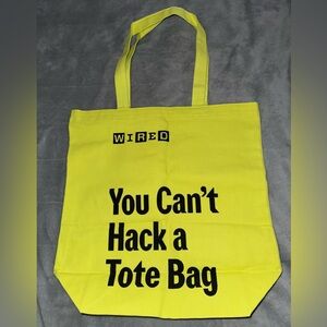 Wired Magazine Canvas Neon Tote Bag "You Can't Hack a Tote Bag"